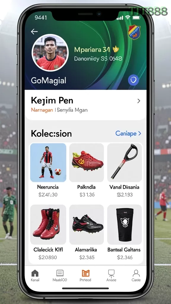 Cuplikan layar KINGDOM188 — menu navigasi